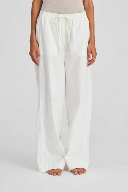 CORA - Cotton Tie-Waist Wide-Leg Pants