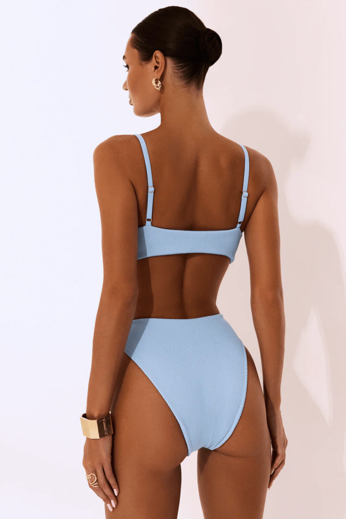 NINA – Knot Rib Bikini Set - Light Blue